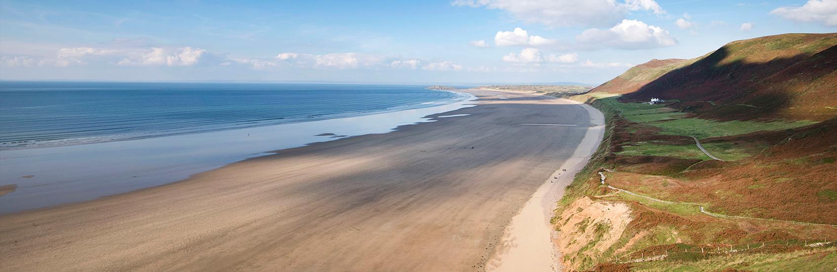 A picture of a beach in swansea area